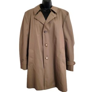 Westchester Classics Mens Trench Coat Removable Faux Fur Liner Size 42 reg